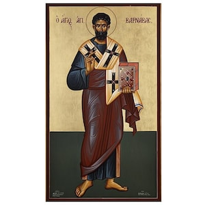Saint Barnabas orthodoxe icoon, St Barnabas de apostel, Saint Artwork, Byzantijnse iconen, peetvader cadeau-ideeën, christelijk geloof kunst