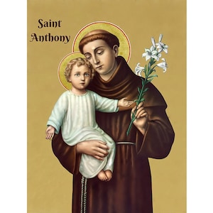 Saint Anthony of Padua Catholic icon, Christian icon of Saint Anthony of Lisbon, Religious art, Catholic Gifts, Traditional Icon