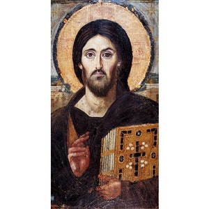 Christ Pantocrator of Sinai, Jesus of Sinai Icon, Jesus of Sinai Orthodox Icon, Religious Gift Men, Jesus is King, Jesus Pantocrator, Abba