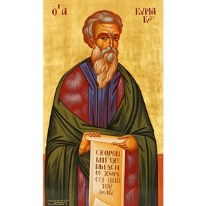 Saint Cyrciacus Icon, St Cyriacus Anchorite, St Cyriacus the Hermit, Saint Cyriacos icon, Saint Kyriacos, Saint Kyriacus, Religious Art