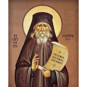 Icono ortodoxo del anciano Cleopa Ilie, Santa Cleopa, Padre Cleopa Ilie, Santos de la Iglesia Ortodoxa Rumana, Santos de Rumania, Icono de oración