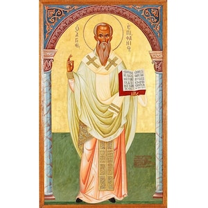 Saint Epiphanius of Salamis, Epiphanius Prayer icon, St Epiphanios, Epiphanius the Bishop of Cyprus, Greek Orthodox Religious Icons