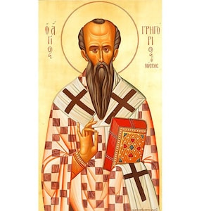 St.Gregor von Nyssa Synthetische Ikone, St.Gregor Nyssen, St.Gregor von Kappadokien, St.Gregor der Vater, Gebetsikone, religiöse Geschenke