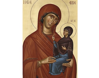 Saint Anne with Virgin Mary Religious icon, Holy Motherhood, Christian Mother Gift