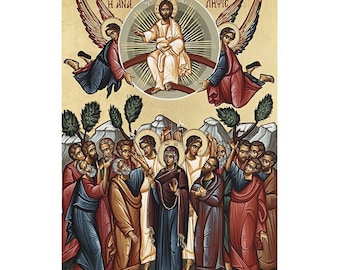 Ascension de Jésus au ciel, Ascension de Jésus-Christ, Icône orthodoxe de Jésus allant au ciel, L'Ascension de notre Seigneur, Don religieux