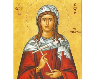 SAINT ZOE of ROME Icon, Christian Icons, Handmade Orthodox Icon of ...