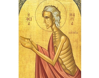 Saint Mary of Egypt Orthodox icon, Christian Women Gift, Prayer Corner Icon