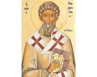 Saint Augustin d’Hippone, Icône orthodoxe de Saint Augustin, Christianisme occidental, Pères de l’Église, Icônes catholiques, Saints de l’Église latine