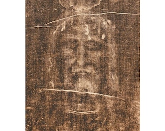 The Holy Shroud of Turin, Jesus Christ Real Face icon on Wood, Turin Linen Veil