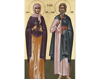 Saints Zenobios and Zenobia, St Zenobia icon, St Zenobios Icon, Christian Saints Zenobius Zenobia, Sts Zenovios and Zenovia