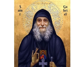 Sint Gabriël Urgebadze Orthodox icoon, Sint Gabriël de Belijder en Dwaas voor Christus, Sint Gabriël van Georgië, Гавриил (Ургебадзе)
