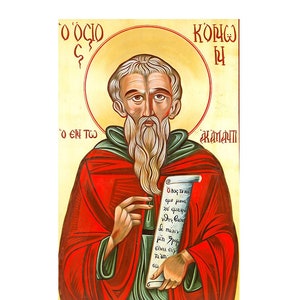 Saint Conan Greek Orthodox wood Icon, Saint Konan Icon, Saint Mochonna, Ireland Saints, Irish Saints, Isle of Man, Bishop of Ireland