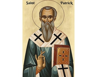 Saint Patrick of Ireland Religious Icon, Catholic Icons, Popular Irish Saints Icon