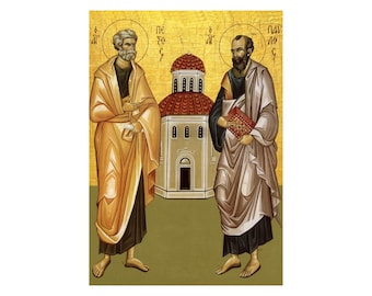 Saints Peter and Saint Paul Religious icon, Greek Orthodox Church Iconography