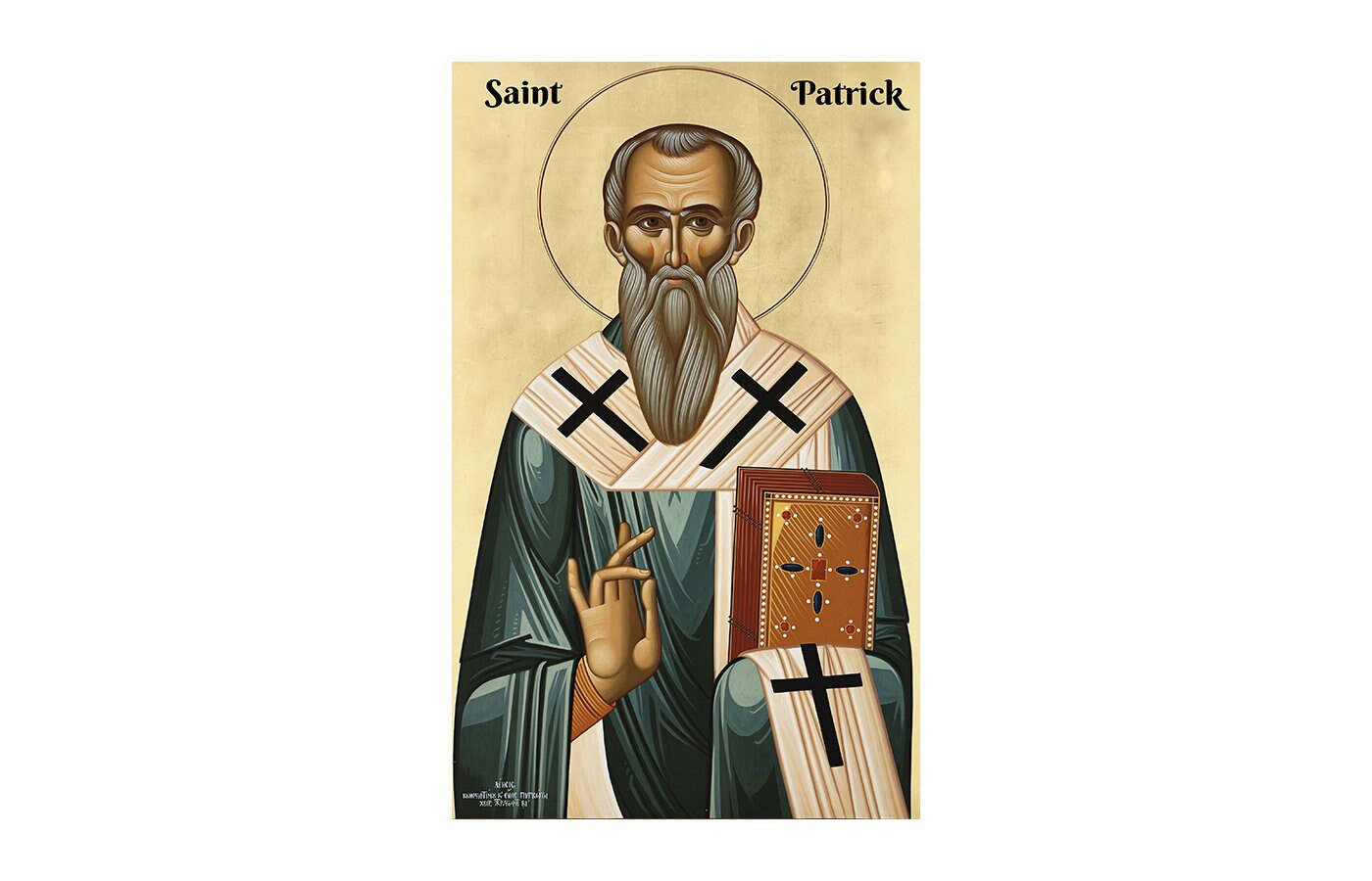St. Patrick Religious Icon Pattern Saint Patrick of Ireland Religious Icon, Catholic Icons, Popular Irish ...