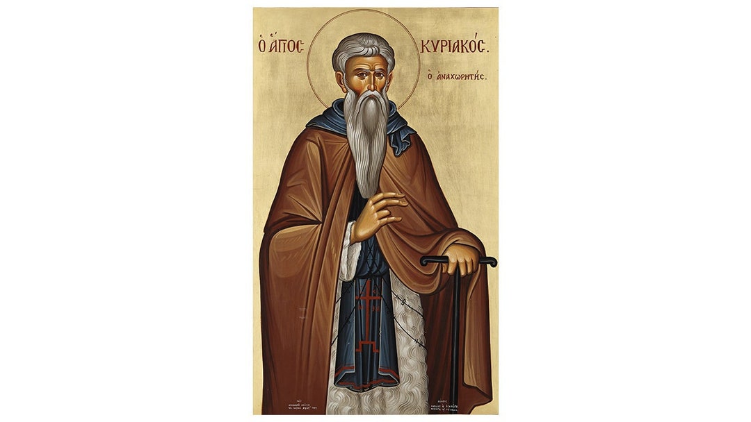 Saint Cyriacus the Anchorite Orthodox Prayer Icon, Cyriacus the Hermit ...