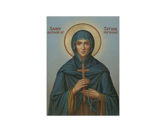 Saint Sophia Religious icon, Orthodox Wood icon, Christian Family gift