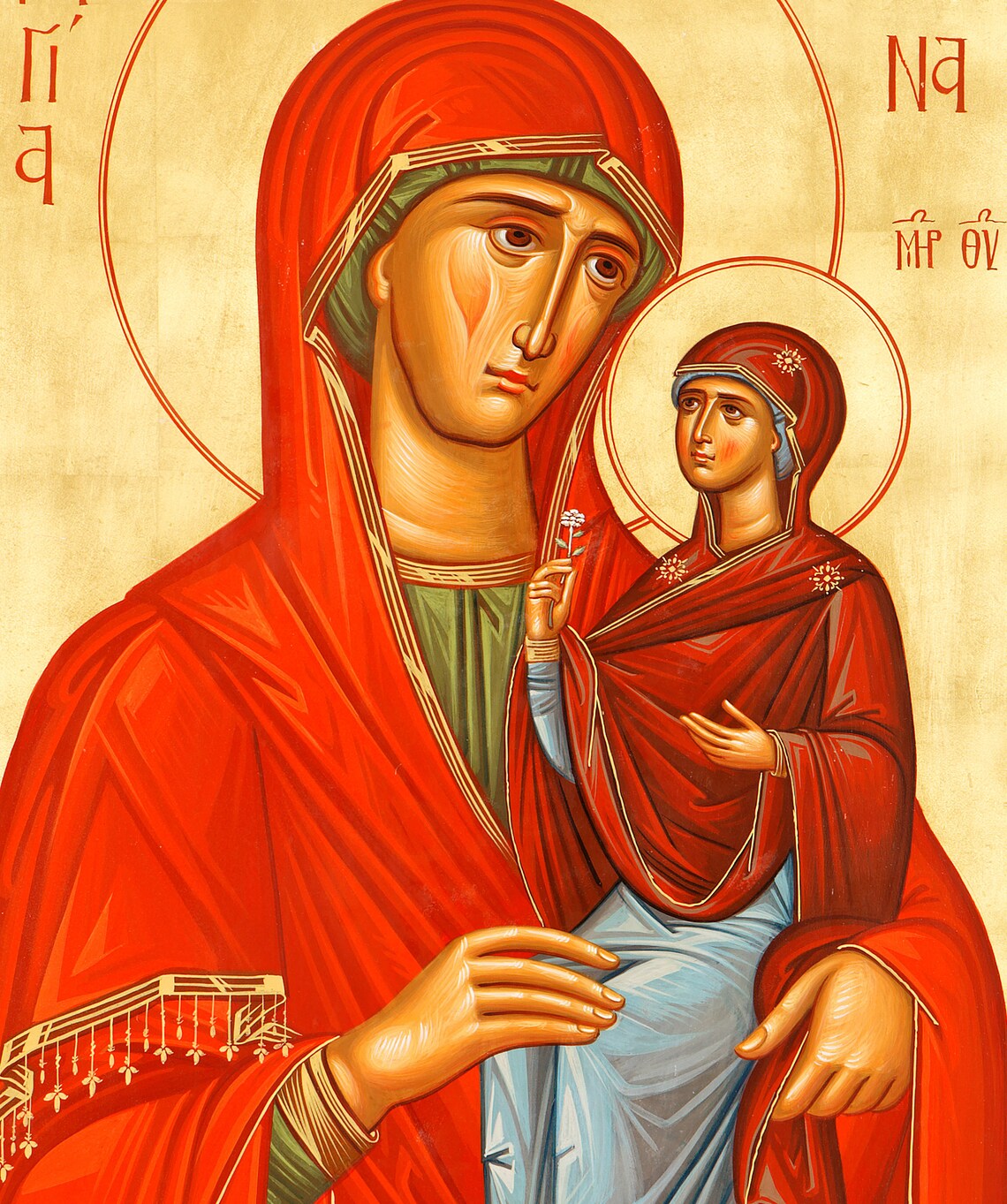 Saint Anne Icon St Anne & Virgin Mary St Anne With Blessed Etsy