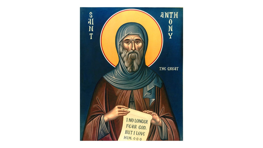 Orthodox Icon Saint Anthony the Great, Saint Antonius, Egyptian Saint ...