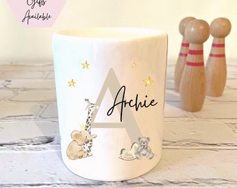 Personalised Money Box, Child's Bedroom Décor, Child's Piggy Bank, Nursery Décor, Money Box Gift, Nursery Gift
