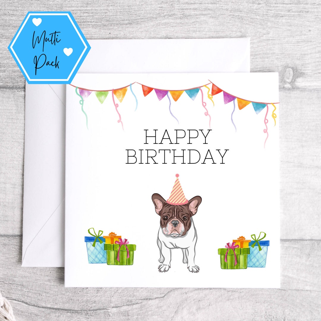 Dog Design Birthday Greeting Cards Pack, Dog Design Happy Birthday ...