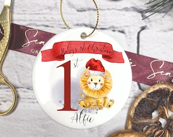 Primer adorno navideño personalizado del bebé, recuerdo de Navidad, primer adorno navideño del bebé, regalo de la primera Navidad del bebé, lindo regalo de safari