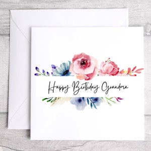 Personalised Birthday Card, Nanny Birthday Card, Card for Granny Birthday, Personalised Card for Grandma, Auntie, Nanny, Mum, Sister, Mam