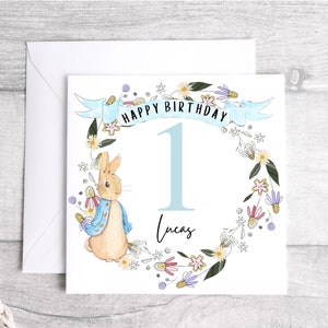 Personalised Bunny Rabbit Birthday Age Card Bunny Rabbit Age Birthday ...