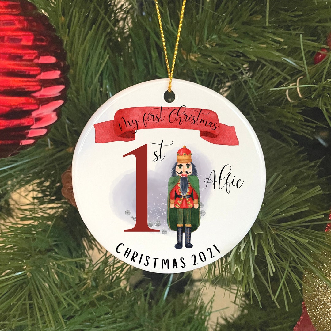 Nutcracker Christmas Tree Ornament, Nutcracker Bauble, Named Christmas