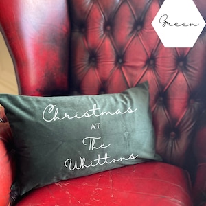 Personalised Christmas Cushion, Christmas Gift for the Family Friends Grandparents, Velvet feel personalised Cushion