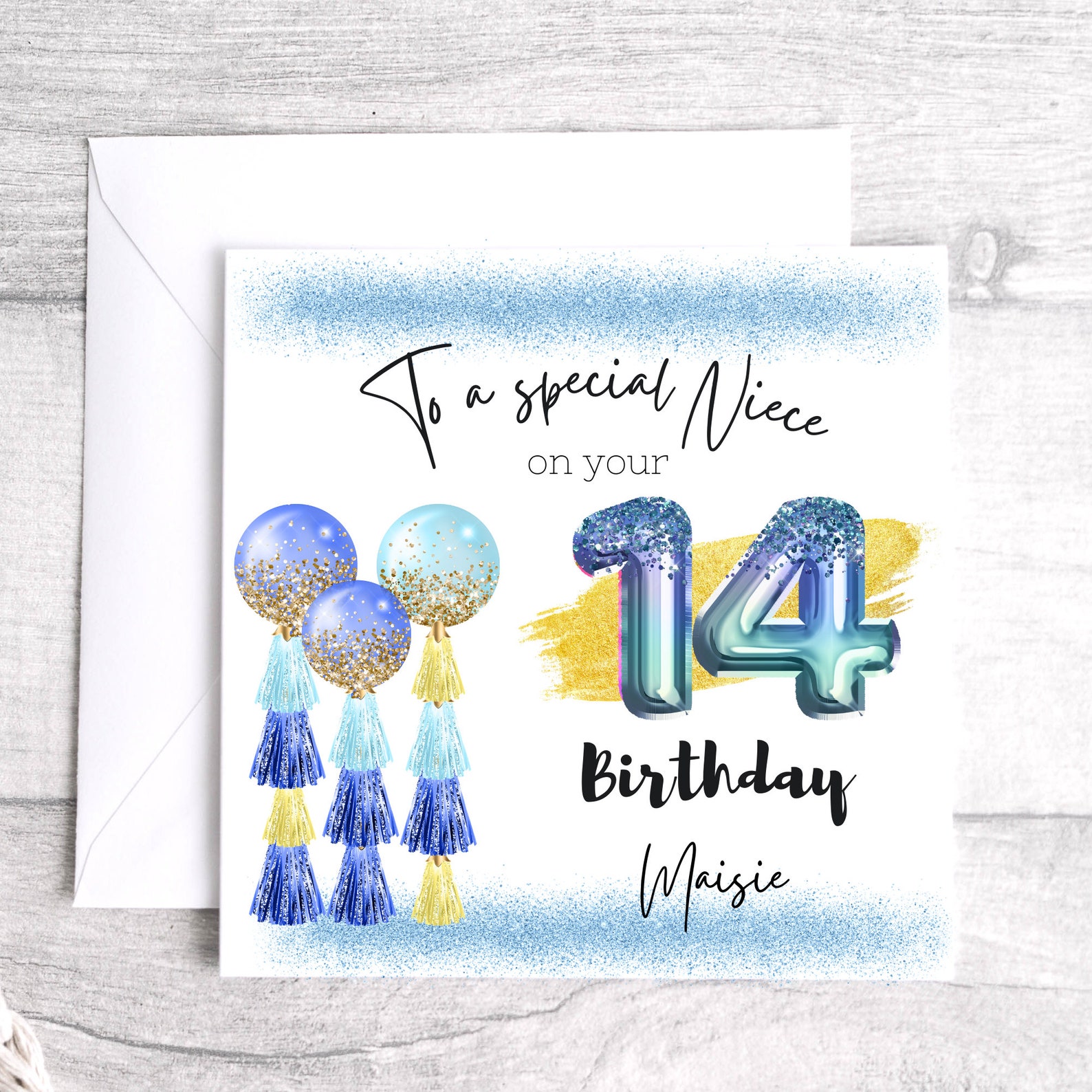 14th Birthday Card Personalised 14th Birthday Card Age 14 Etsy