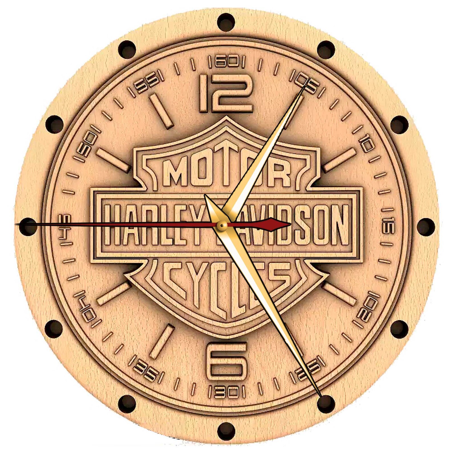 Wall clock. HarleyDavidson.Vector file for laser Etsy