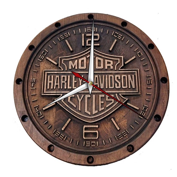 Wall clock. HarleyDavidson.Vector file for laser Etsy