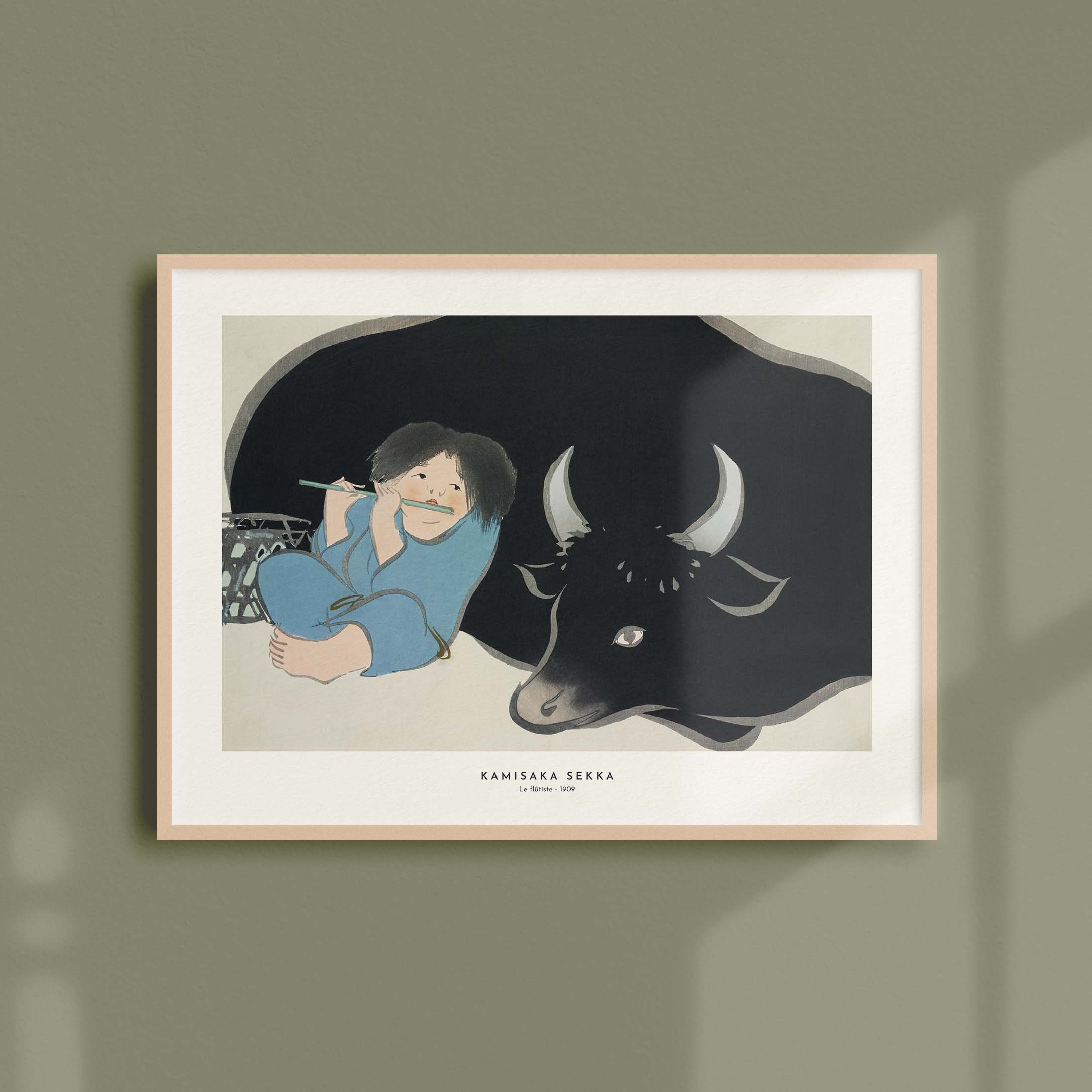 Estampe Japonaise de Kamisaka Sekka - Le Flûtiste