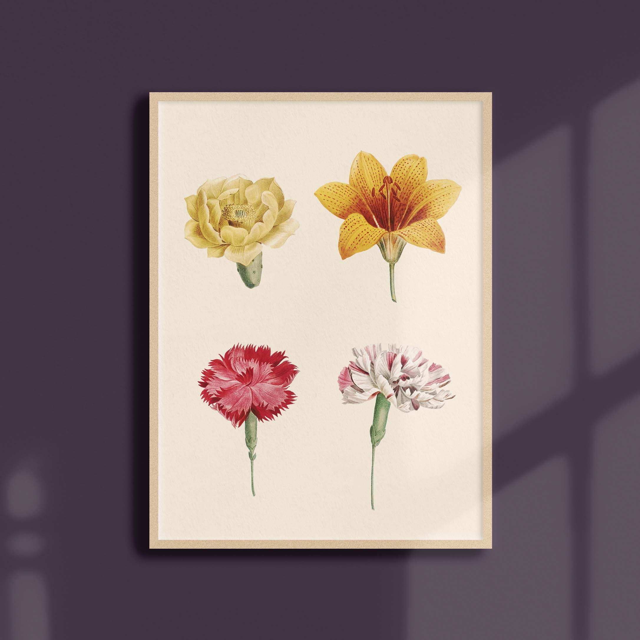 Affiche de Fleurs Vintage - Composition Fleurs