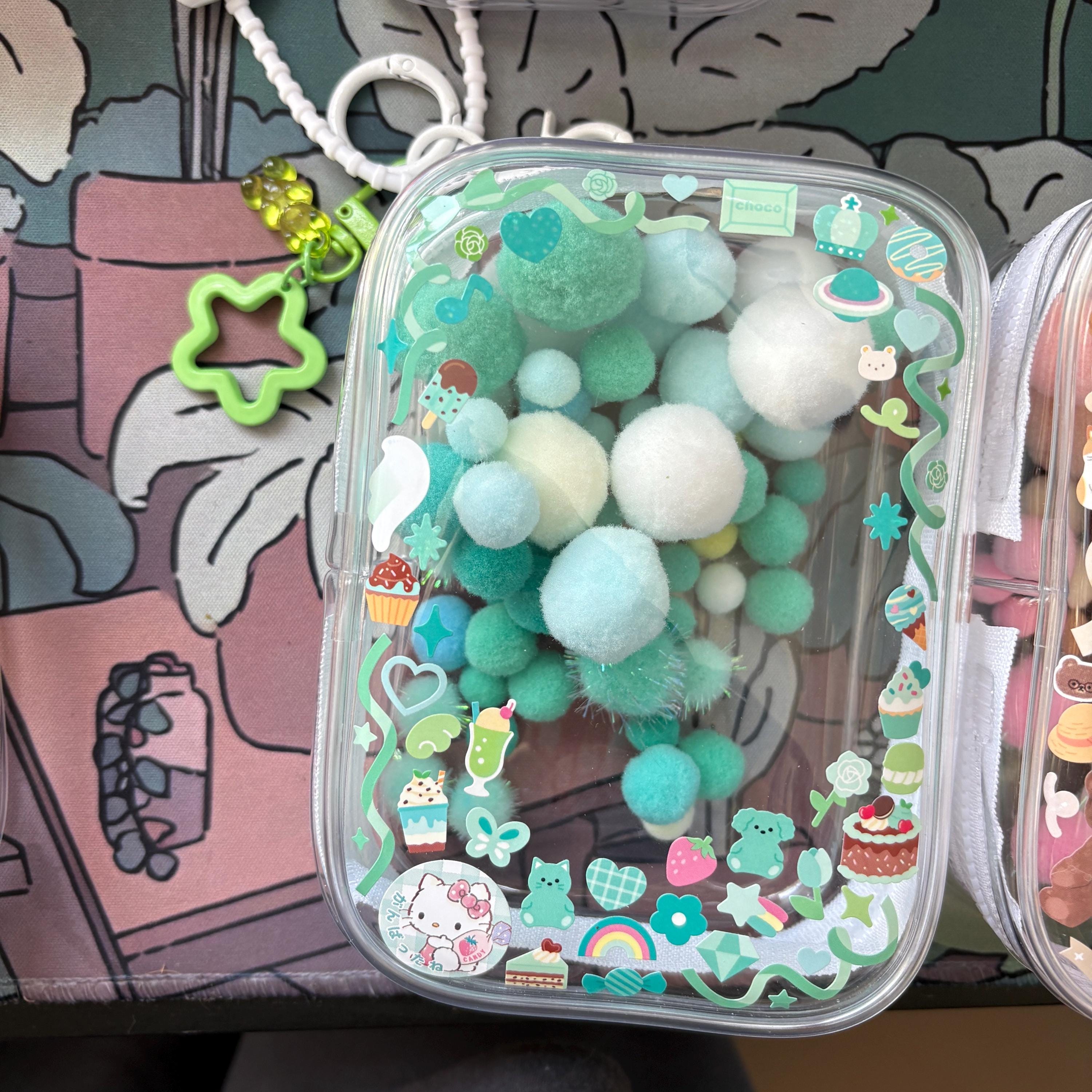 Clear Box Keychain Large Deco Clear Bag Keychain | Clear Pouch Display Keychain | Figure ...