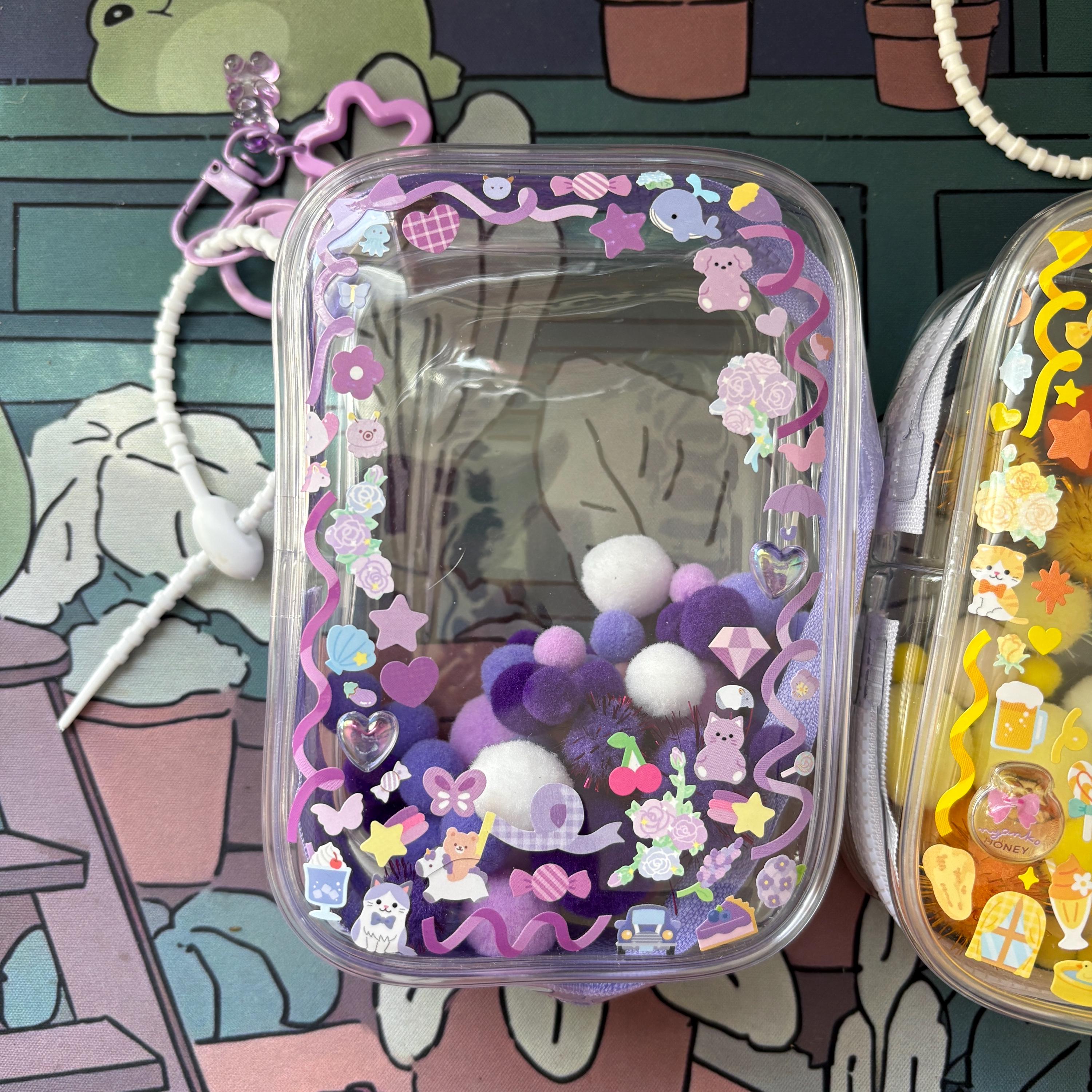 Clear Box Keychain Large Deco Clear Bag Keychain | Clear Pouch Display Keychain | Figure ...