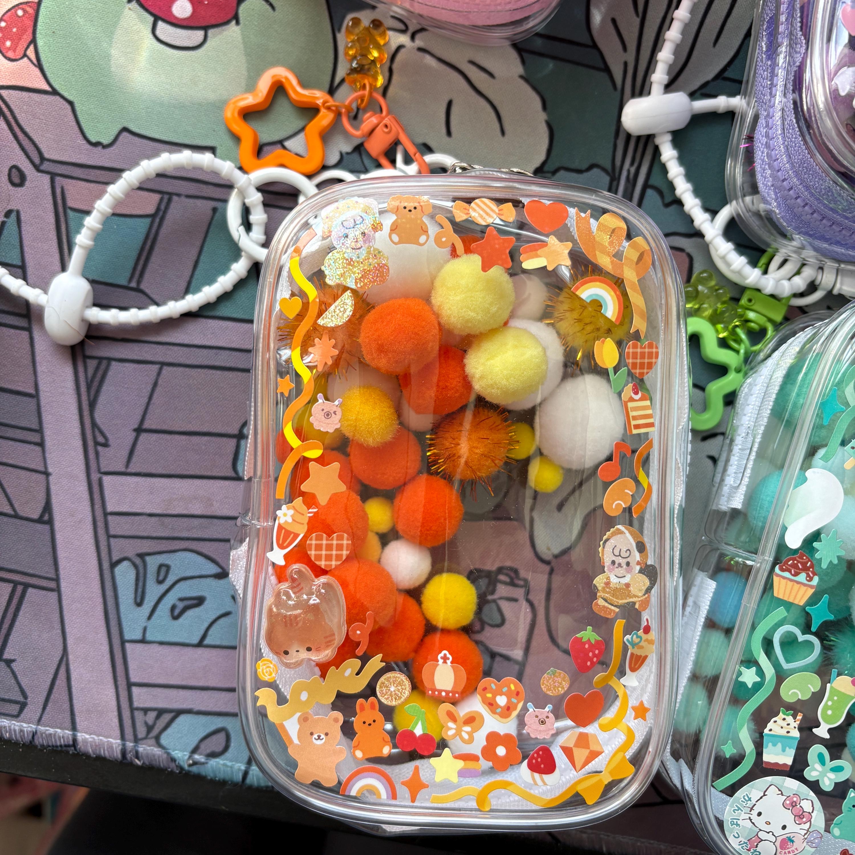 Clear Box Keychain Large Deco Clear Bag Keychain | Clear Pouch Display Keychain | Figure ...