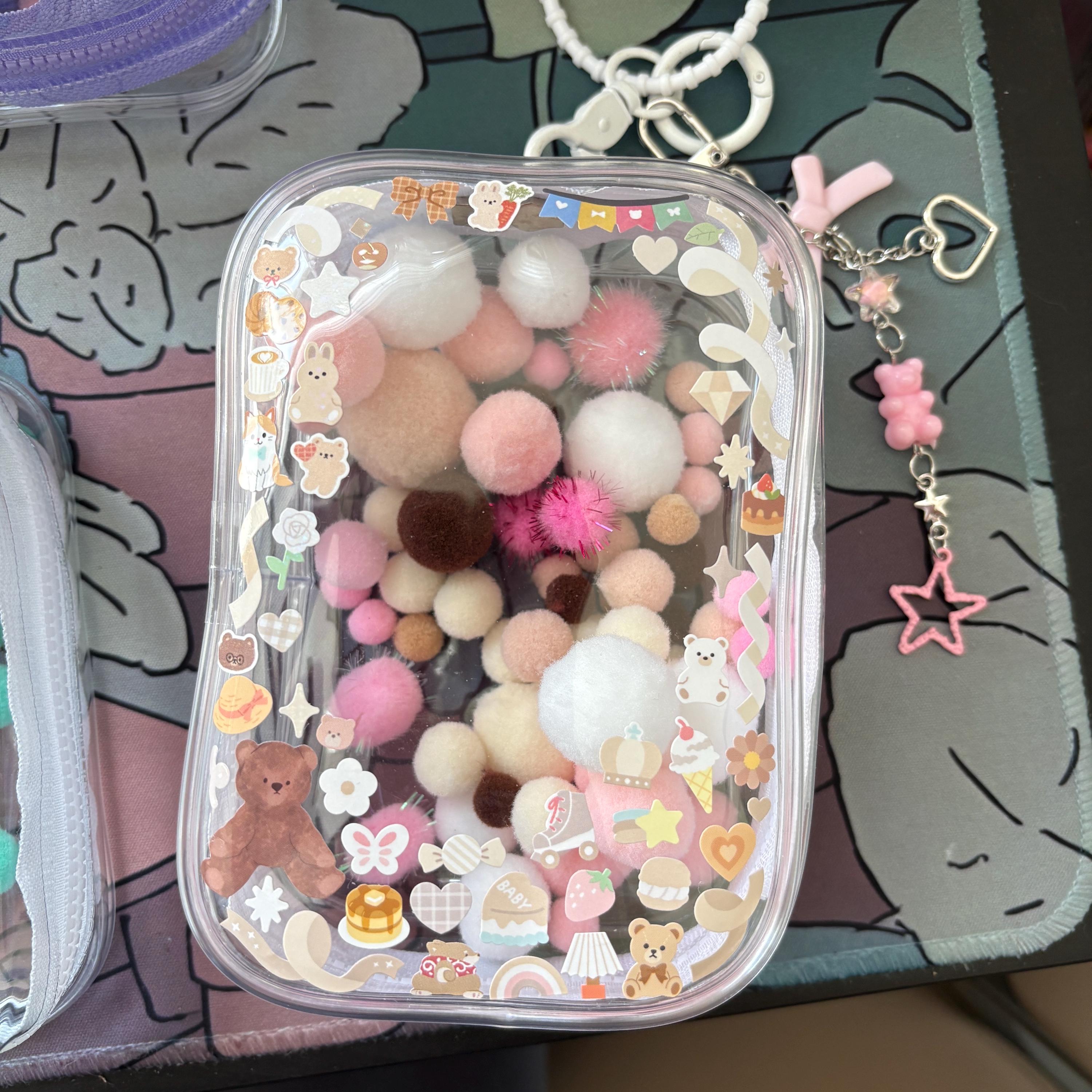 Clear Box Keychain Large Deco Clear Bag Keychain | Clear Pouch Display Keychain | Figure ...