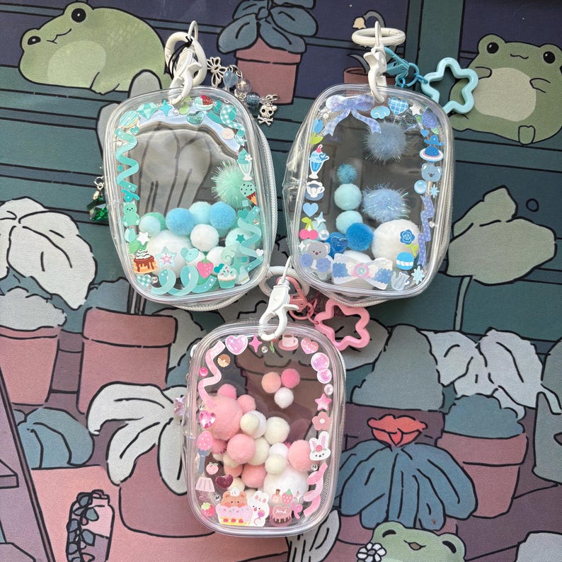 Clear Box Keychain Clear Bag Keychain | Clear Pouch Display Keychain - Etsy