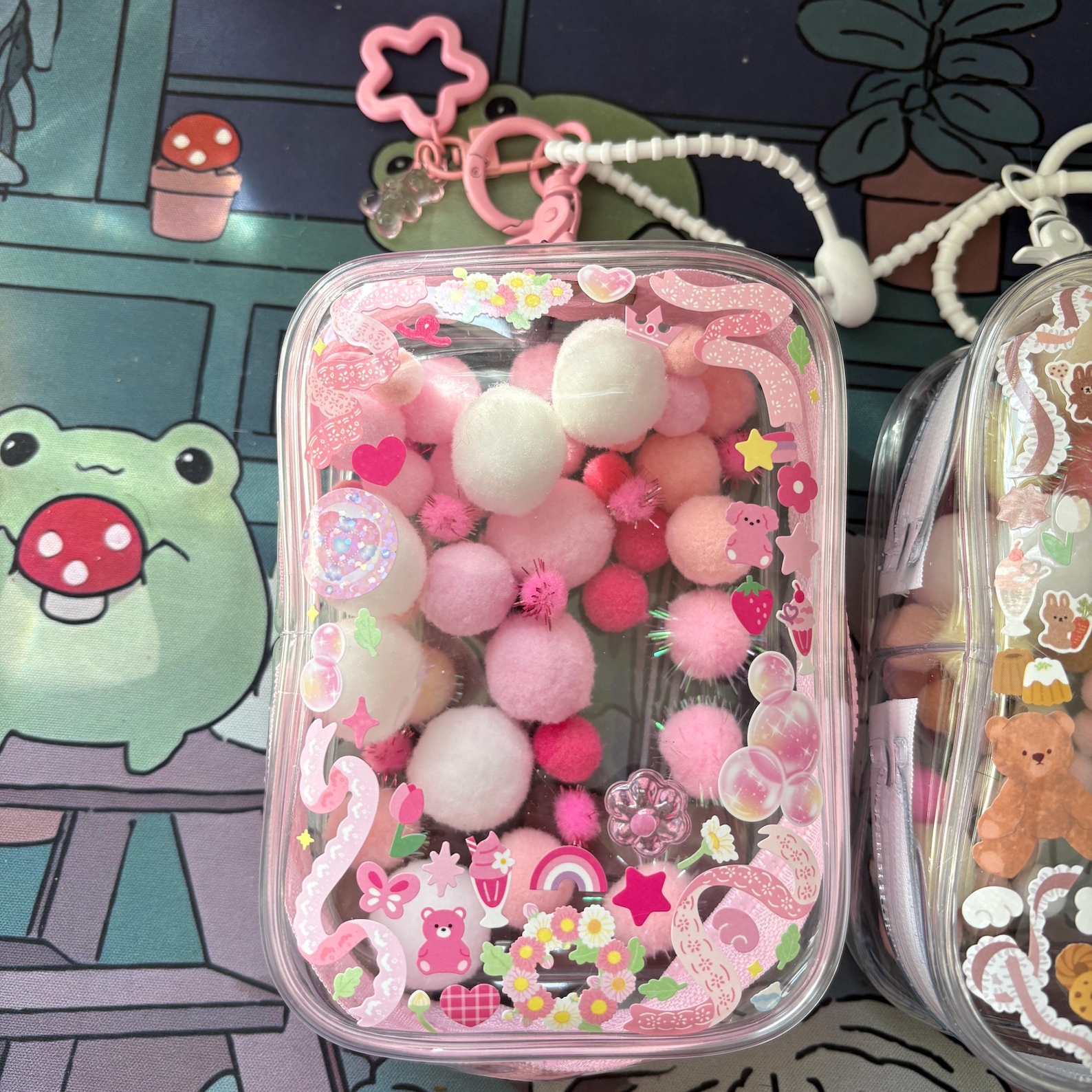 Clear Box Keychain Large Deco Clear Bag Keychain | Clear Pouch Display Keychain | Figure ...