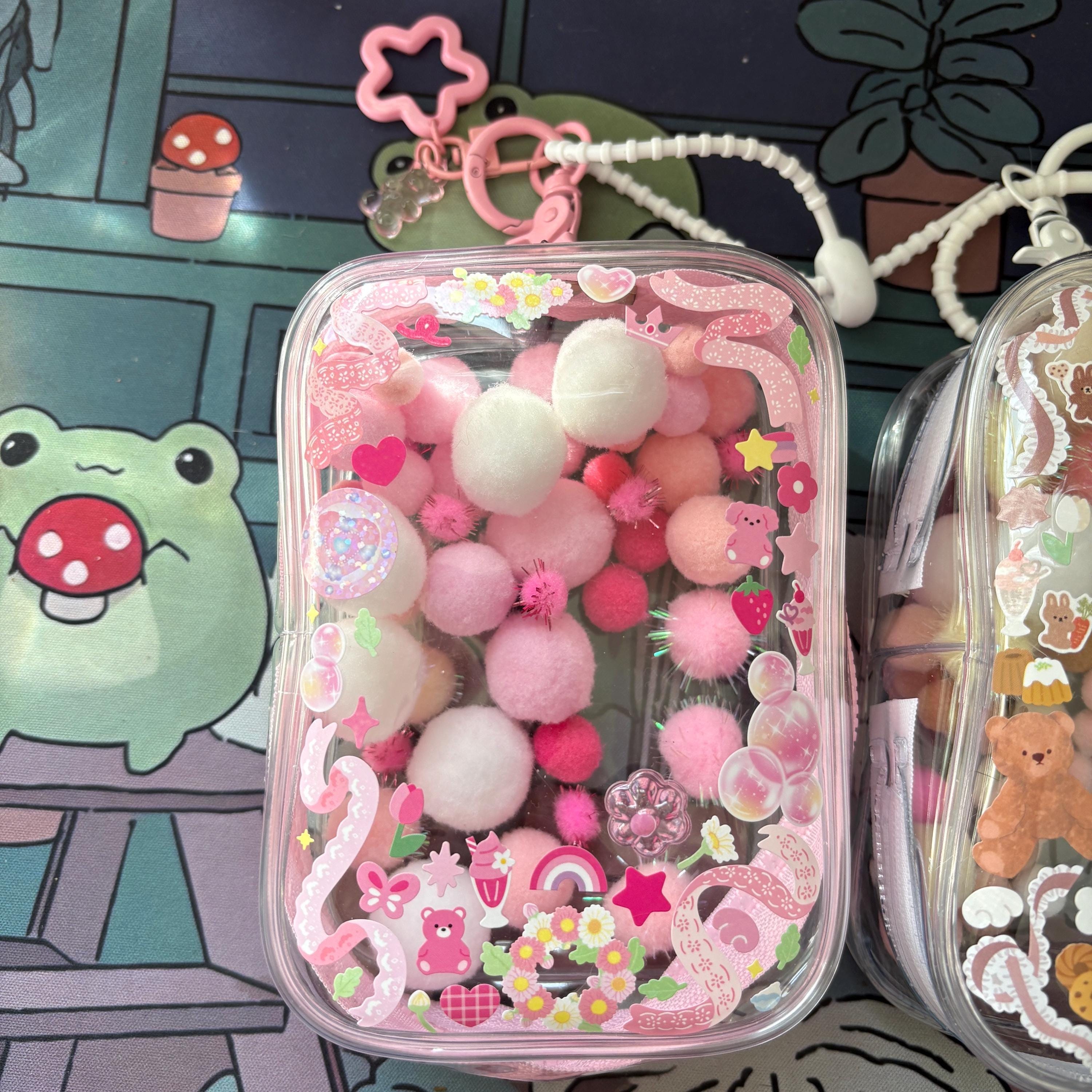 Large Deco Clear Bag Keychain | Clear Pouch Display Keychain | Figure ...