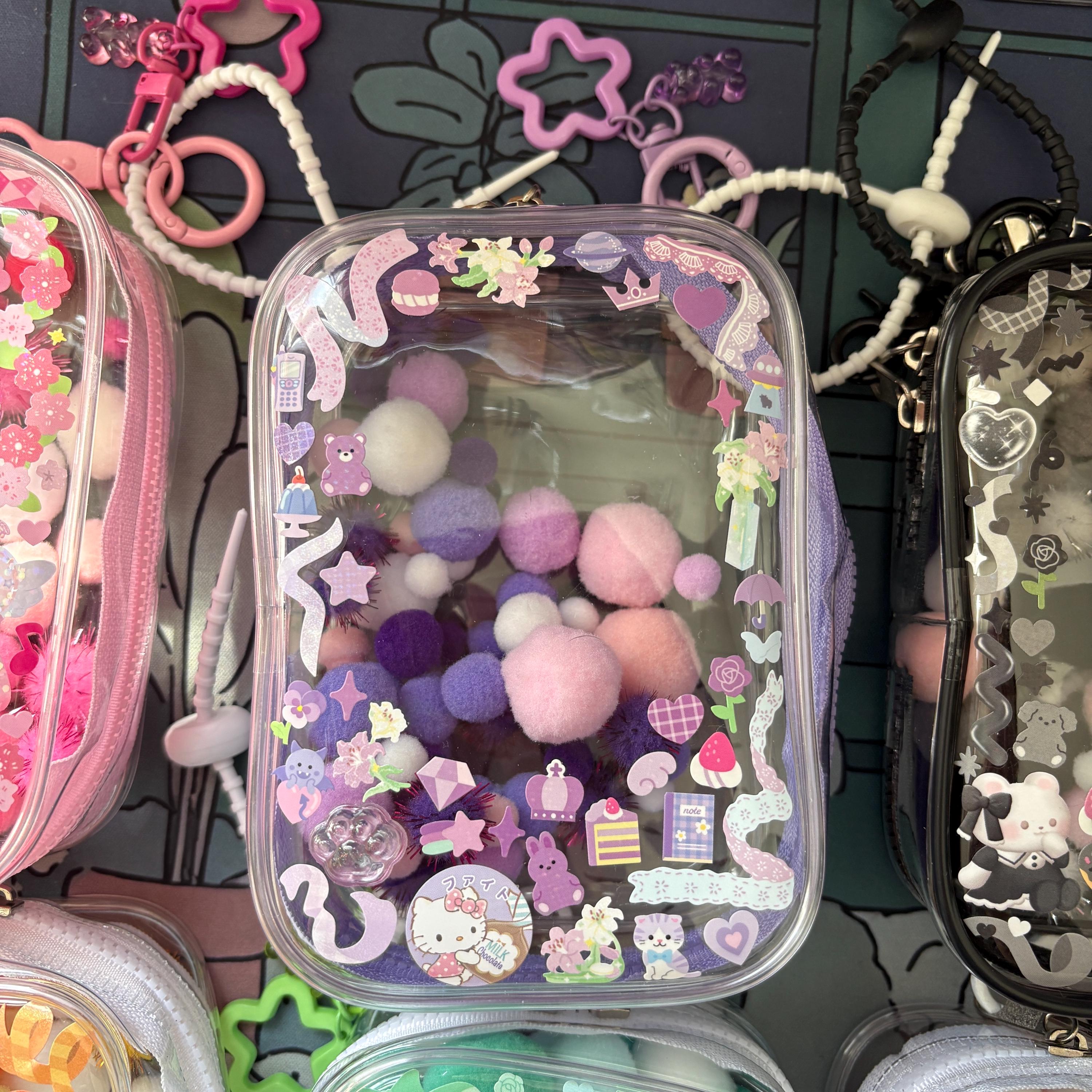 Clear Box Keychain Large Deco Clear Bag Keychain | Clear Pouch Display Keychain | Figure ...