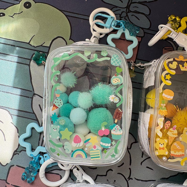 Clear Box Keychain Sonny Angel Clear Bag Keychain | Clear Pouch Display Keychain - Etsy