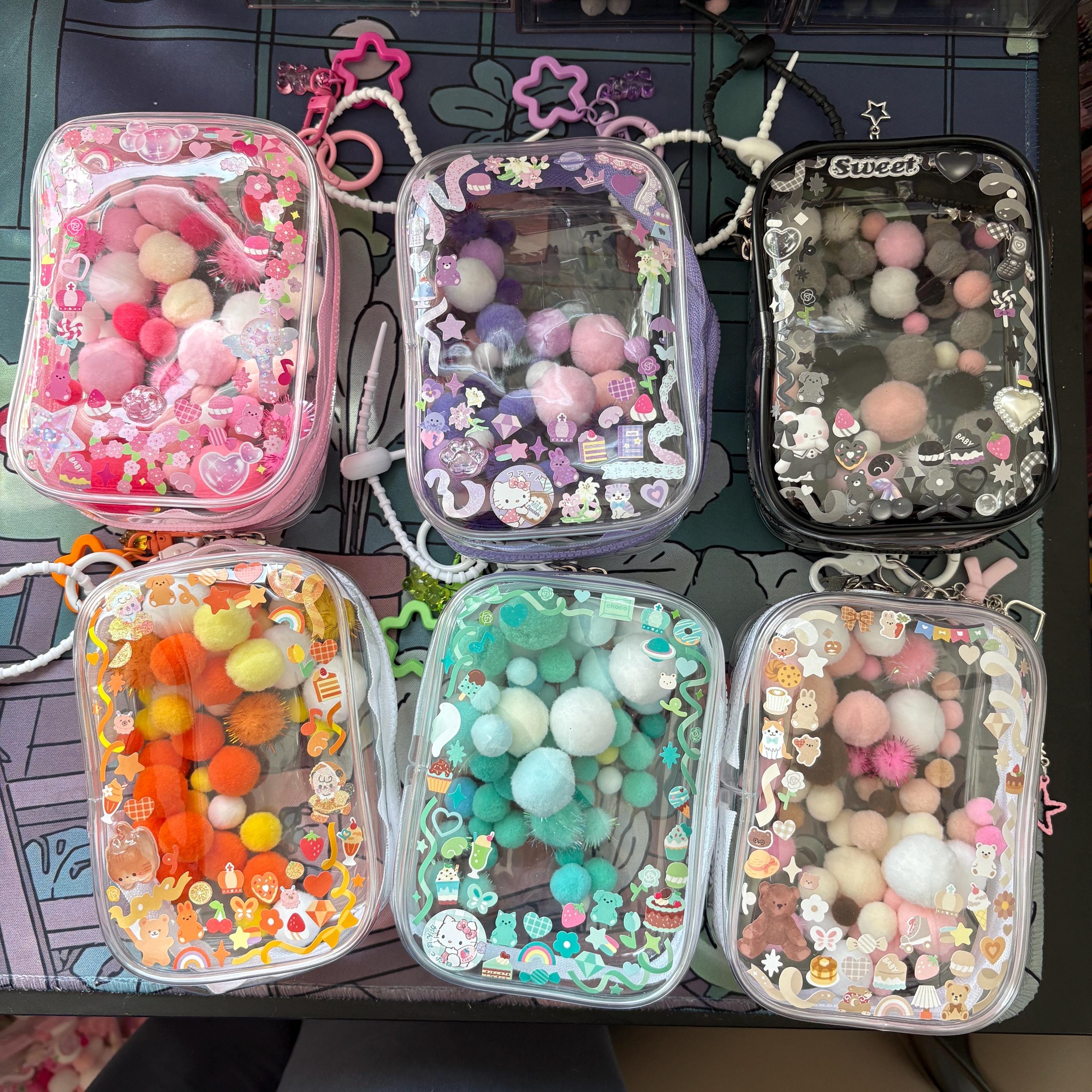 Clear Box Keychain Large Deco Clear Bag Keychain | Clear Pouch Display Keychain | Figure ...
