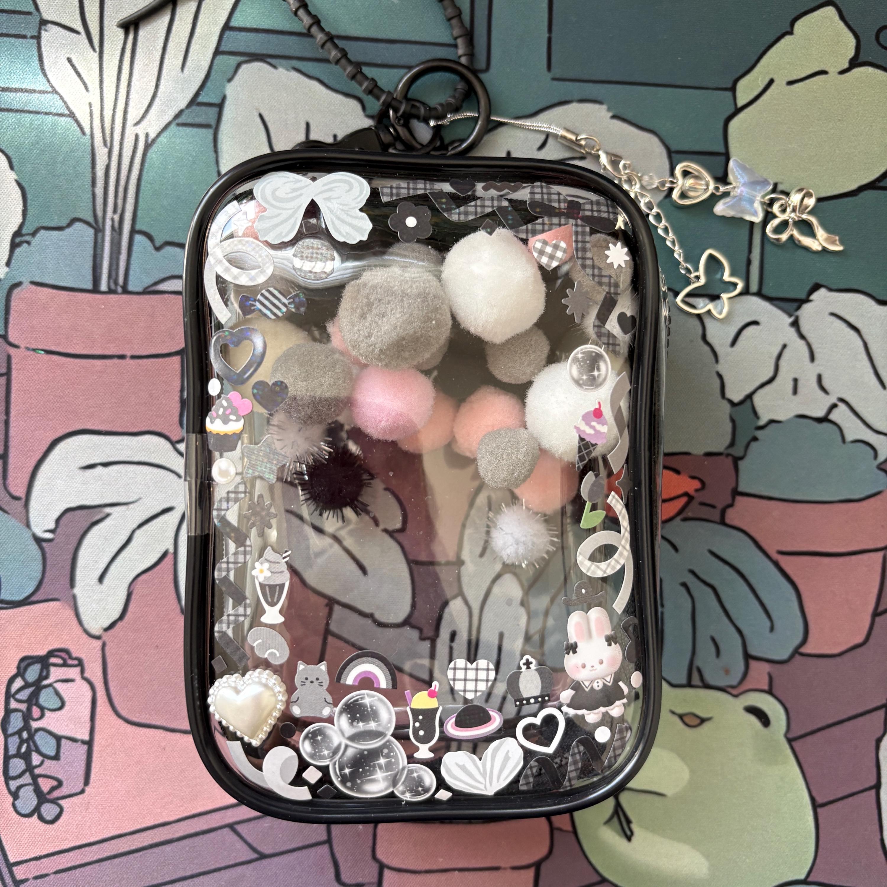 Clear Box Keychain Large Deco Clear Bag Keychain | Clear Pouch Display Keychain | Figure ...