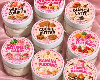 Body Butters, Assorted & Scented 2 oz Jars, Shea Butter Samples