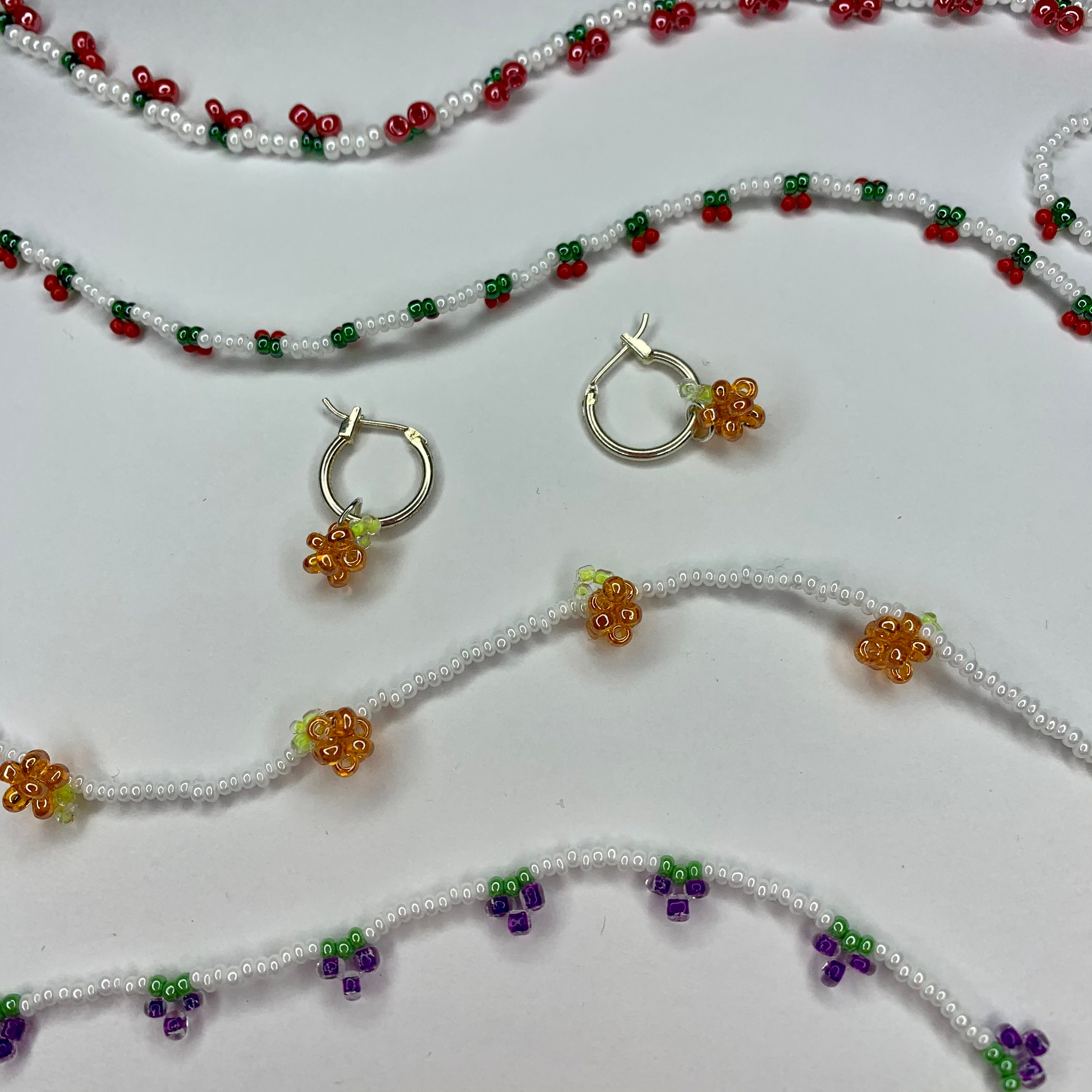 Beaded Cherry Necklace Cherry Choker Cherry Beaded Necklace Etsy UK