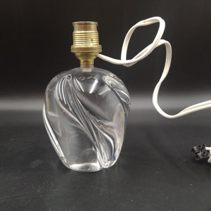 Vintage Daum France Crystal Lamp Mid Century Modern Signed "DAUM FRANCE" n2