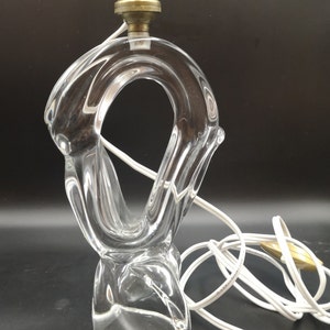 Vintage Daum France Crystal Lamp Mid Century Modern Signed "DAUM FRANCE" n1